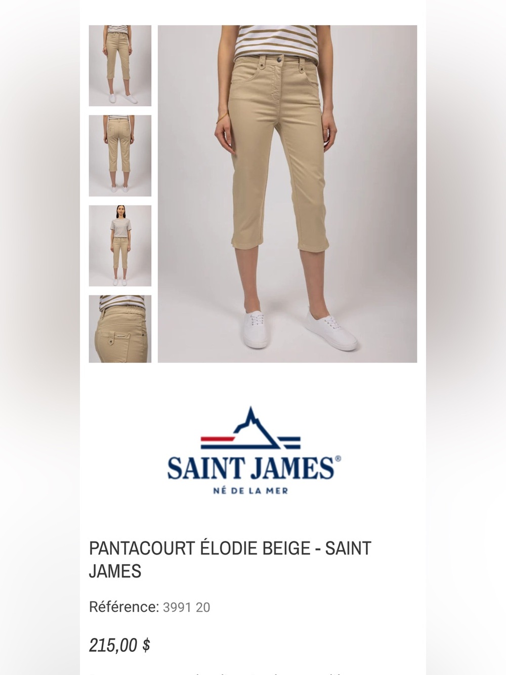 215$ SAINT JAMES, the Elodie Pantacourt crop pants!